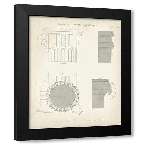 Greek and Roman Architecture VI Black Modern Wood Framed Art Print by Kelly, Thomas