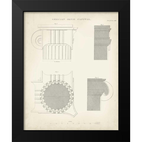 Greek and Roman Architecture VI Black Modern Wood Framed Art Print by Kelly, Thomas