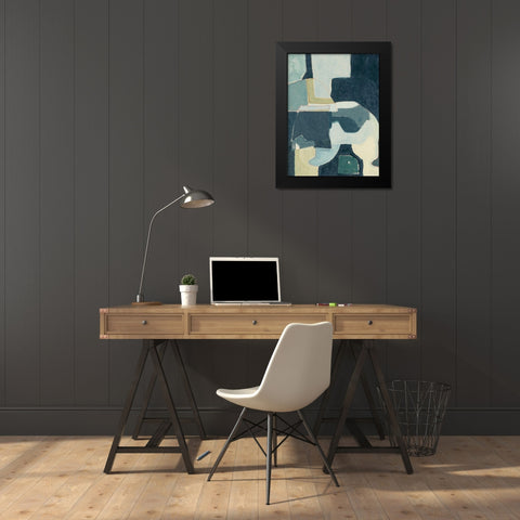 Blue Note III Black Modern Wood Framed Art Print by Delamater, Rob