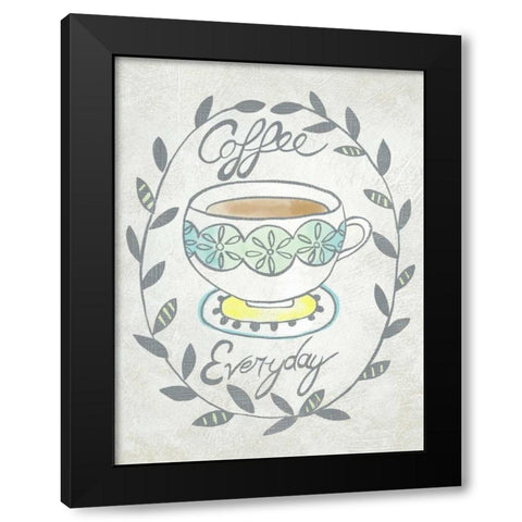 Breakfast Club II Black Modern Wood Framed Art Print with Double Matting by Zarris, Chariklia