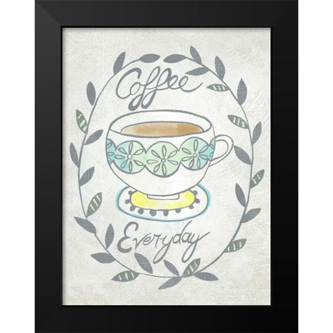 Breakfast Club II Black Modern Wood Framed Art Print by Zarris, Chariklia