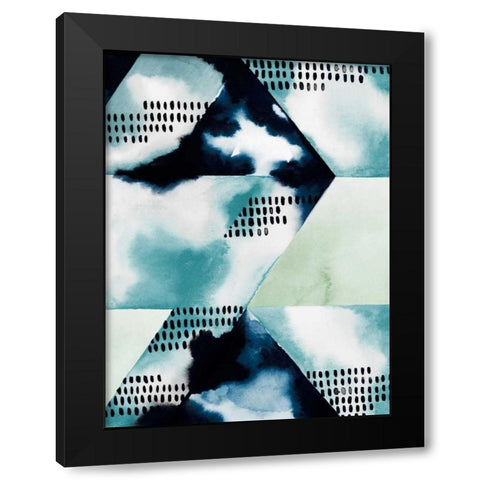 Blue Billow I Black Modern Wood Framed Art Print with Double Matting by Popp, Grace