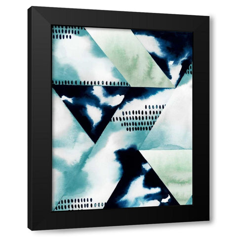 Blue Billow II Black Modern Wood Framed Art Print with Double Matting by Popp, Grace