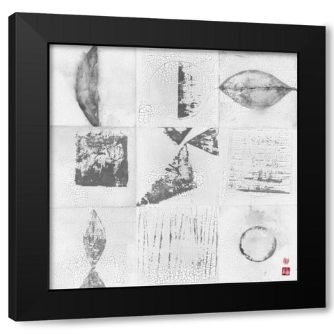 Minimalism 9-Patch Black Modern Wood Framed Art Print by Ray, Elena