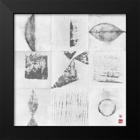 Minimalism 9-Patch Black Modern Wood Framed Art Print by Ray, Elena