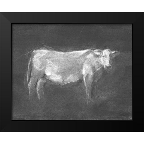 Charcoal Bovine Study I Black Modern Wood Framed Art Print by Harper, Ethan