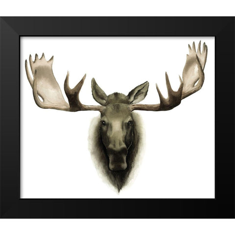 Custom Single Moose  Black Modern Wood Framed Art Print by Popp, Grace