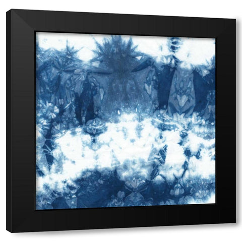 Indigo Tiles II Black Modern Wood Framed Art Print with Double Matting by Zarris, Chariklia