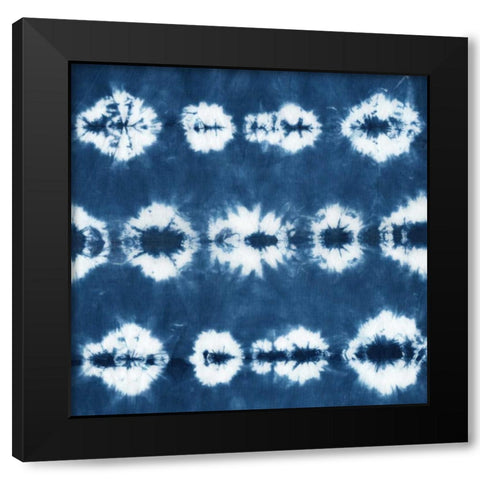 Indigo Tiles III Black Modern Wood Framed Art Print with Double Matting by Zarris, Chariklia