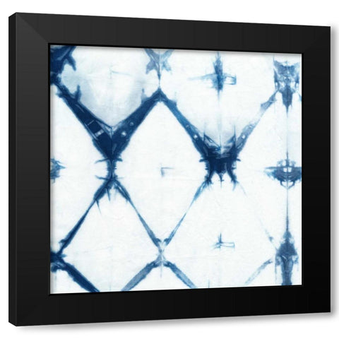 Indigo Tiles IV Black Modern Wood Framed Art Print by Zarris, Chariklia