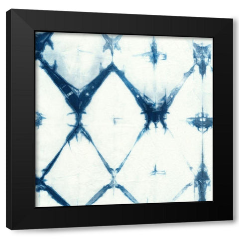 Indigo Tiles IV Black Modern Wood Framed Art Print with Double Matting by Zarris, Chariklia