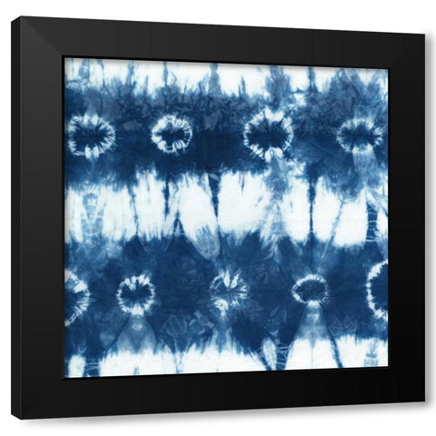 Indigo Tiles VI Black Modern Wood Framed Art Print with Double Matting by Zarris, Chariklia