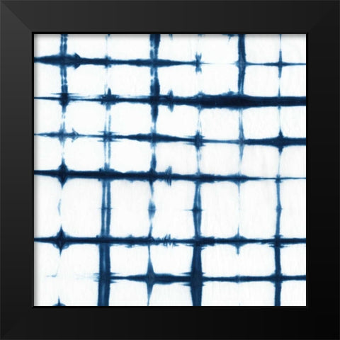 Indigo Tiles VII Black Modern Wood Framed Art Print by Zarris, Chariklia