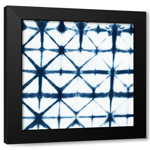 Indigo Tiles VIII Black Modern Wood Framed Art Print with Double Matting by Zarris, Chariklia