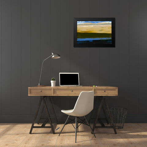 Deconstructed View in Blue II Black Modern Wood Framed Art Print by Gordon, Sharon