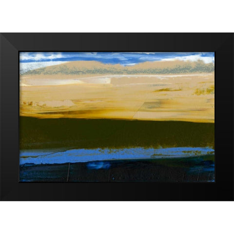 Deconstructed View in Blue II Black Modern Wood Framed Art Print by Gordon, Sharon