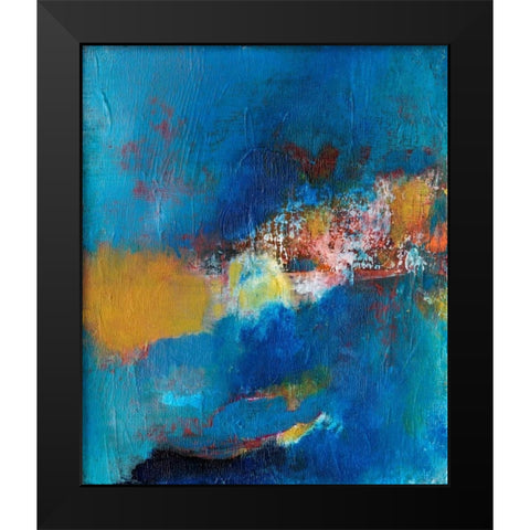 Rhapsody in Blue I Black Modern Wood Framed Art Print by Fuchs, Jodi