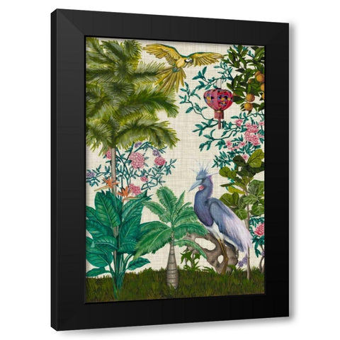 Paradis Chinoiserie I Black Modern Wood Framed Art Print with Double Matting by McCavitt, Naomi