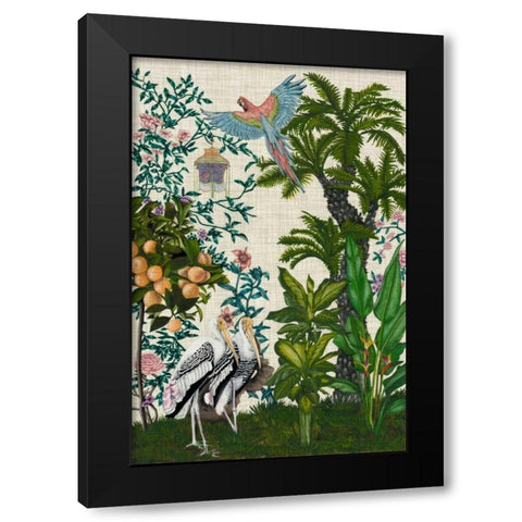 Paradis Chinoiserie II Black Modern Wood Framed Art Print with Double Matting by McCavitt, Naomi