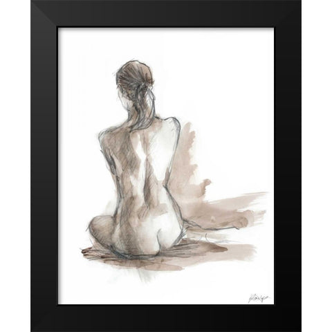 Gestural Figure Study IV Black Modern Wood Framed Art Print by Harper, Ethan