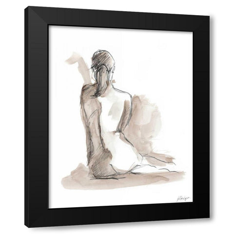 Gestural Figure Study V Black Modern Wood Framed Art Print by Harper, Ethan