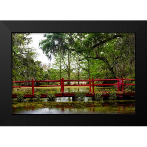 The Red Bridge Black Modern Wood Framed Art Print by Head, Danny