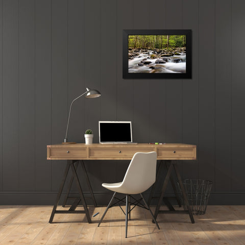 Rocky Flow Black Modern Wood Framed Art Print by Head, Danny