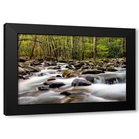 Rocky Flow Black Modern Wood Framed Art Print by Head, Danny