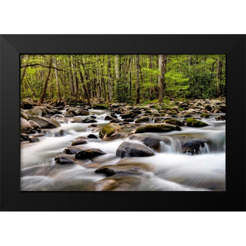 Rocky Flow Black Modern Wood Framed Art Print by Head, Danny