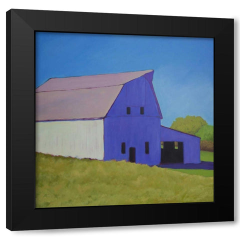 Over the Hill Black Modern Wood Framed Art Print with Double Matting by Young, Carol