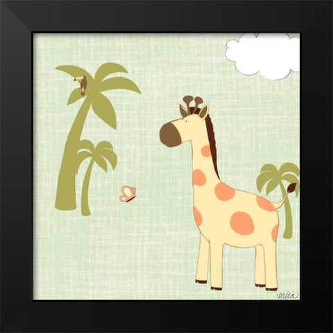 Baby Jungle I Black Modern Wood Framed Art Print by Vess, June Erica