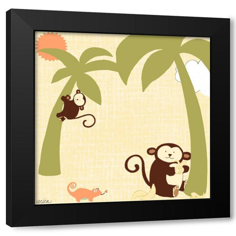 Baby Jungle II Black Modern Wood Framed Art Print by Vess, June Erica