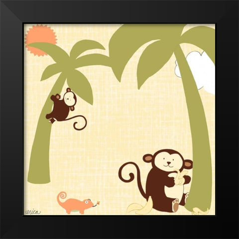 Baby Jungle II Black Modern Wood Framed Art Print by Vess, June Erica