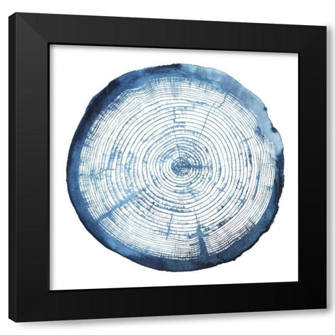 Tree Ring Overlay I Black Modern Wood Framed Art Print with Double Matting by Popp, Grace