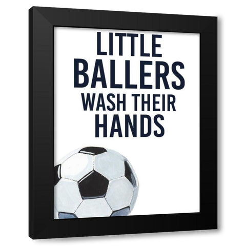 Little Ballers II Black Modern Wood Framed Art Print by Studio W