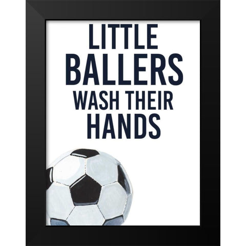 Little Ballers II Black Modern Wood Framed Art Print by Studio W