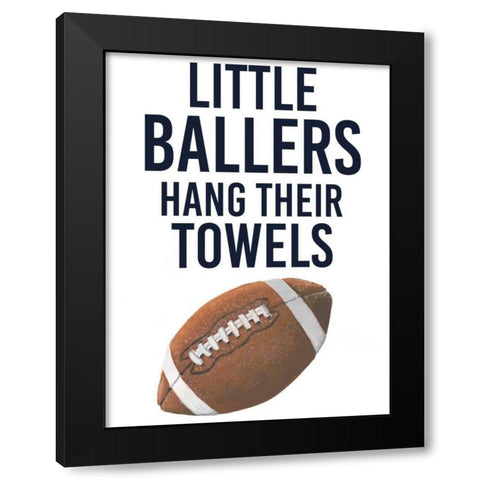 Little Ballers III Black Modern Wood Framed Art Print by Studio W