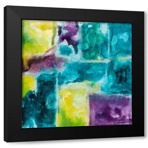 Color Block I Black Modern Wood Framed Art Print with Double Matting by Combs, Joyce