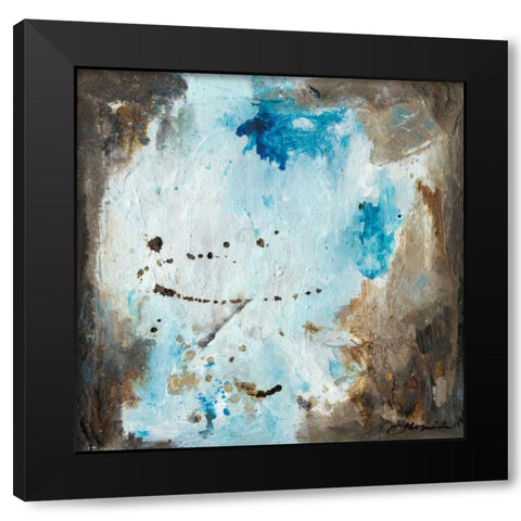 Blue Cliffs I Black Modern Wood Framed Art Print with Double Matting by Combs, Joyce