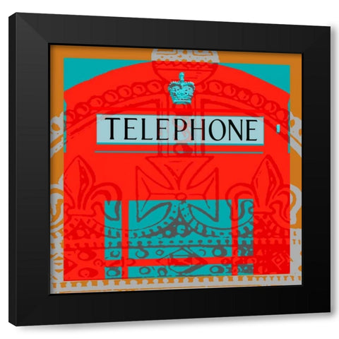 London Calling II Black Modern Wood Framed Art Print by Montillio, Louise