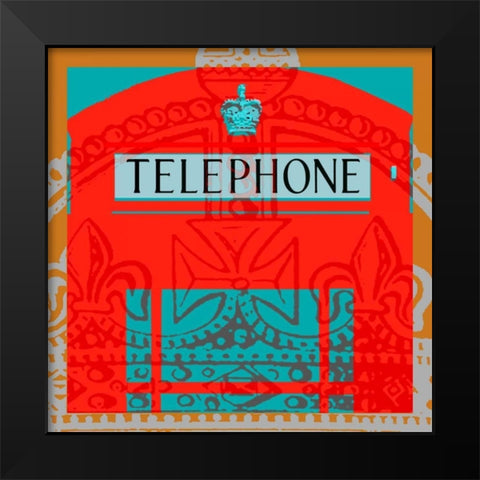 London Calling II Black Modern Wood Framed Art Print by Montillio, Louise