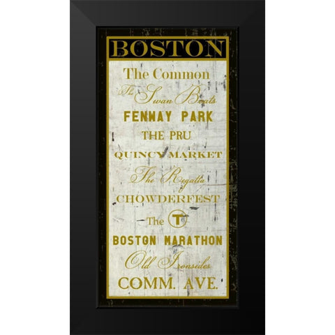 City Words I Black Modern Wood Framed Art Print by Montillio, Louise