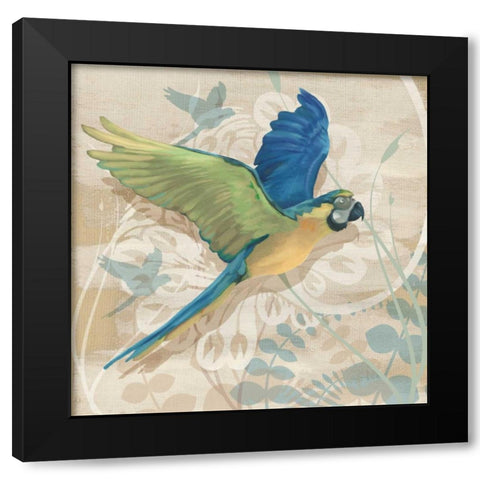 Parrot Society I Black Modern Wood Framed Art Print by Montillio, Louise