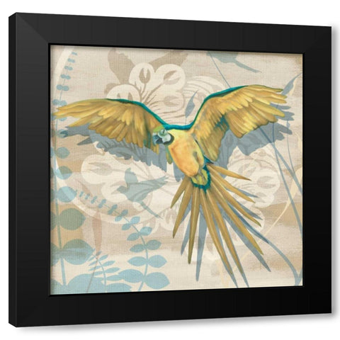 Parrot Society II Black Modern Wood Framed Art Print with Double Matting by Montillio, Louise