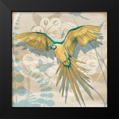 Parrot Society II Black Modern Wood Framed Art Print by Montillio, Louise