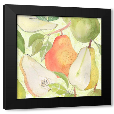Pear Medley I Black Modern Wood Framed Art Print by Mark, Leslie
