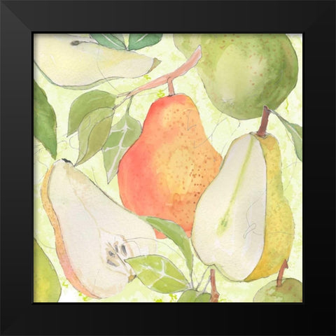 Pear Medley I Black Modern Wood Framed Art Print by Mark, Leslie