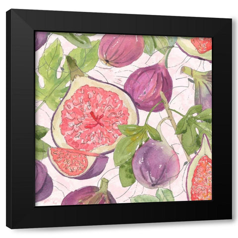 Fig Medley II Black Modern Wood Framed Art Print with Double Matting by Mark, Leslie