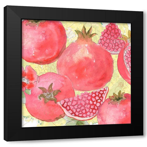 Pomegranate Medley I Black Modern Wood Framed Art Print by Mark, Leslie