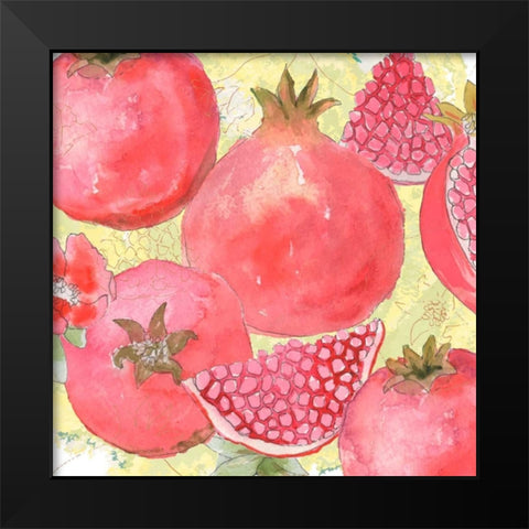 Pomegranate Medley I Black Modern Wood Framed Art Print by Mark, Leslie